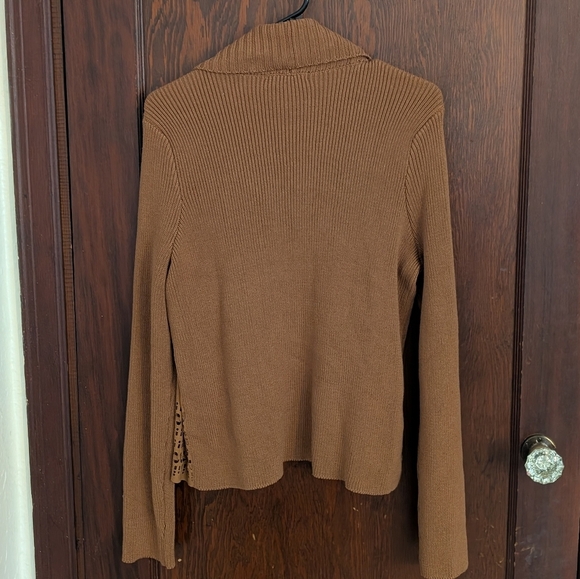 New With Tags Christopher & Banks Brown Open Front Cardigan Size Large - Picture 6 of 7
